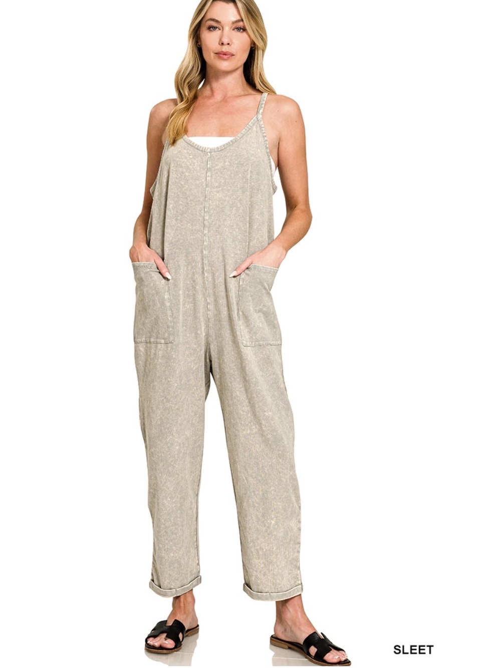 Zenana Outfitters Beige Jumpsuit (Beige/Tan)
